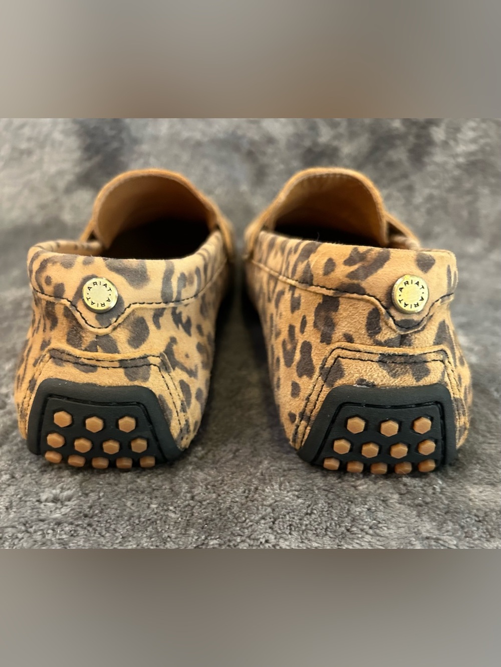 Ariat Leopard-Pattern Slip-On Loafer driving shoes mocs suede NWOT 7.5 - Picture 5 of 7